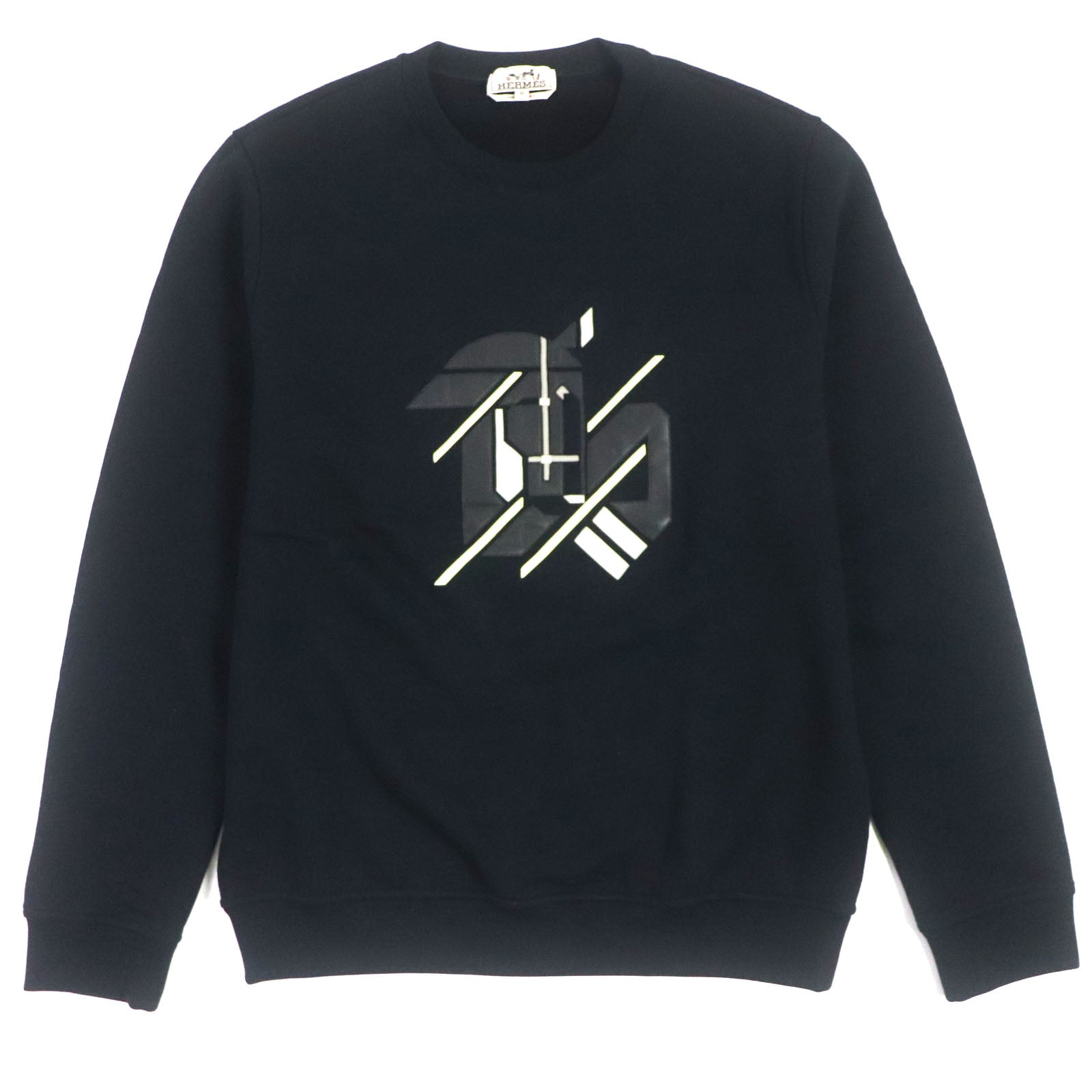 Discounted Excellent HERMES pullover Chevaux Symetrie Navy cotton