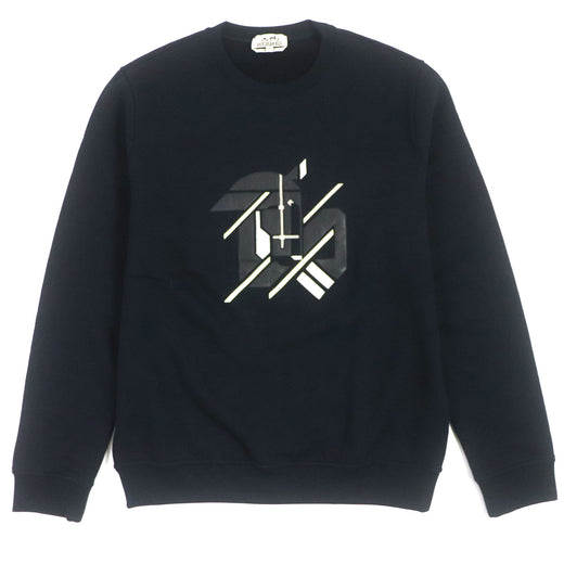 Discounted Excellent HERMES pullover Chevaux Symetrie Navy cotton mens M