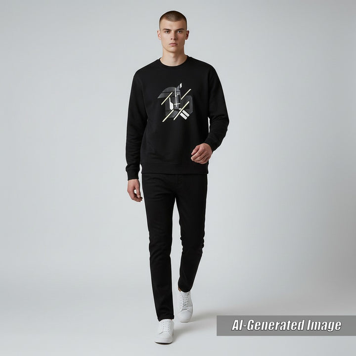 Discounted Excellent HERMES pullover Chevaux Symetrie Navy cotton mens M