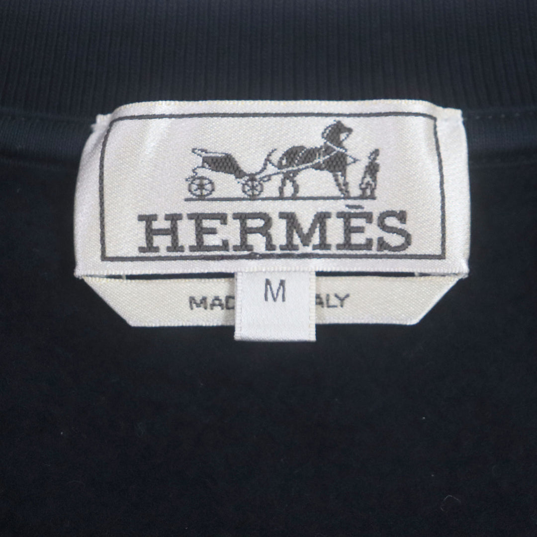 Discounted Excellent HERMES pullover Chevaux Symetrie Navy cotton mens M