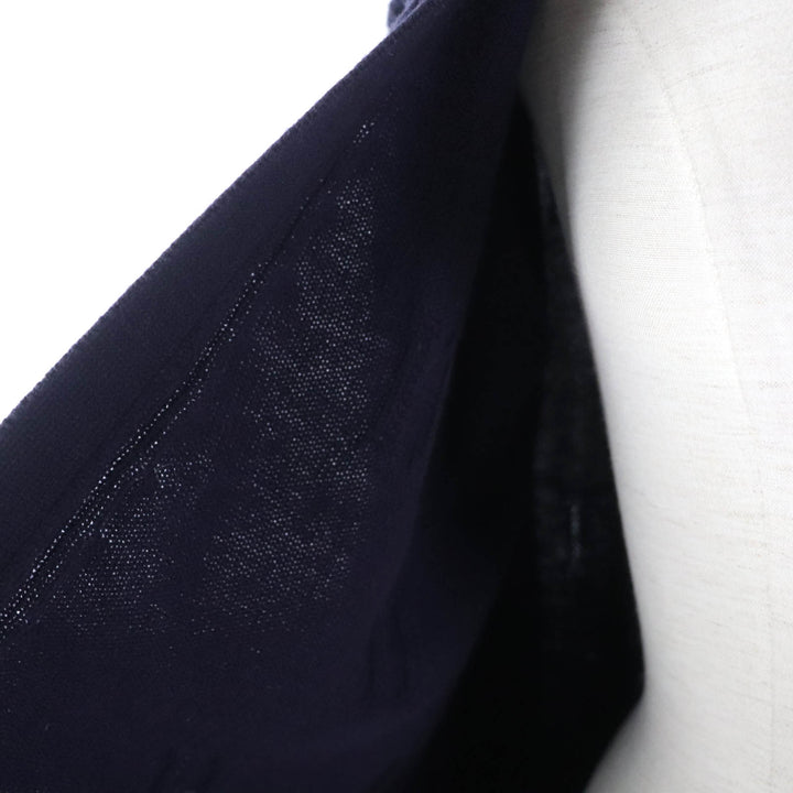Discounted 
 Great HERMES cardigan H Pattern Serie Button Long Sleeve Knit Navy wool Women 34