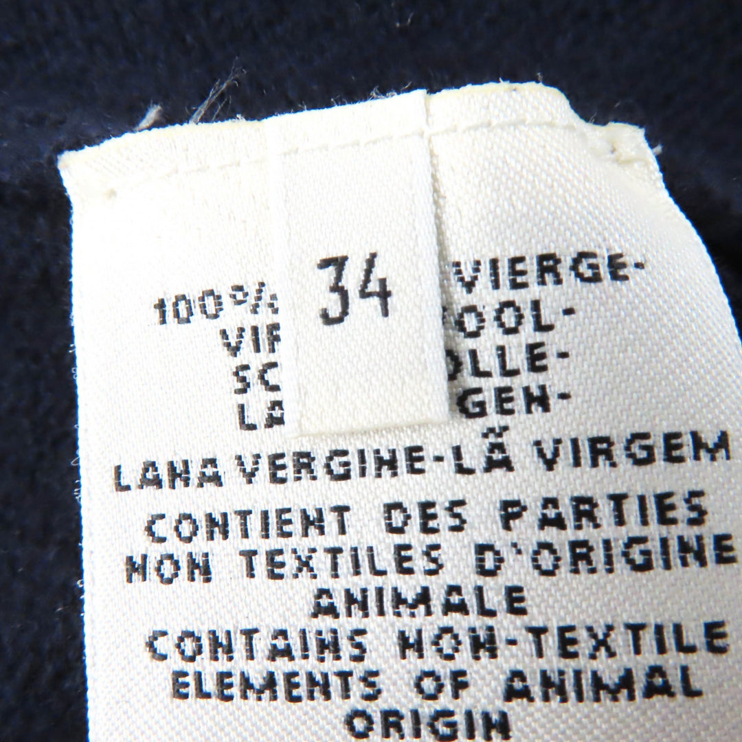 Discounted 
 Great HERMES cardigan H Pattern Serie Button Long Sleeve Knit Navy wool Women 34