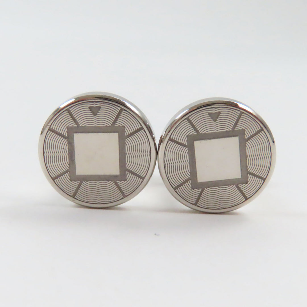 Cartier Cufflinks cufflinks Logo engraved round cufflinks Silver AG925 mens