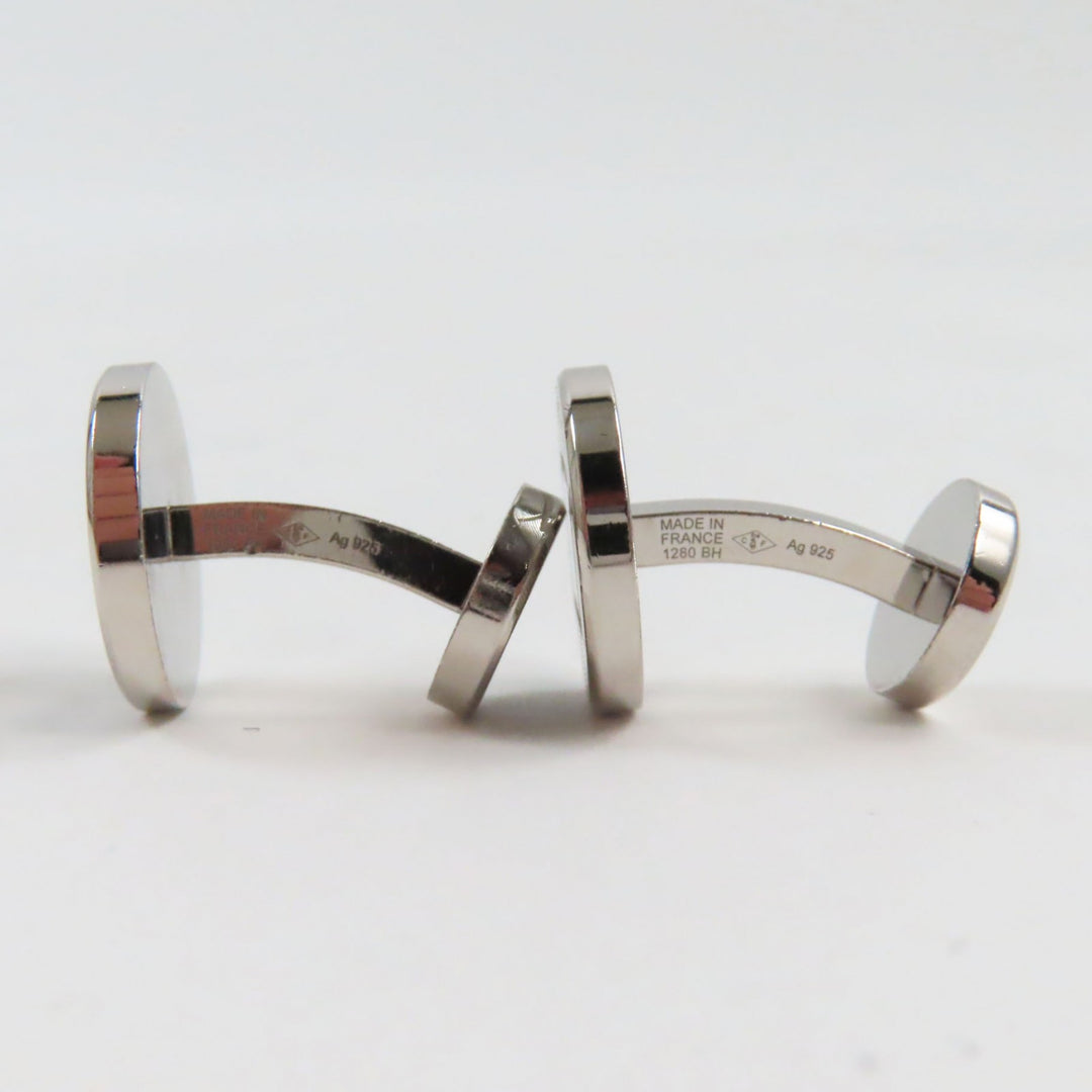 Cartier Cufflinks cufflinks Logo engraved round cufflinks Silver AG925 mens