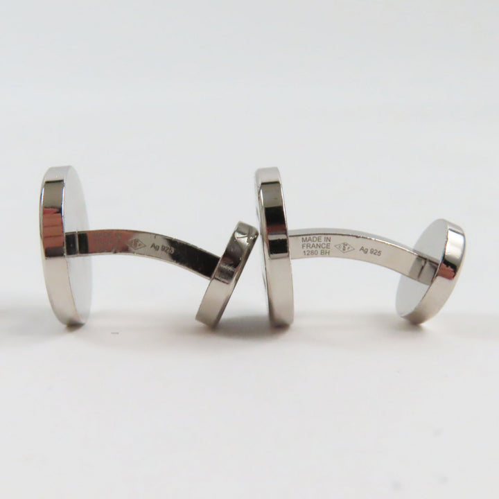 Cartier Cufflinks cufflinks Logo engraved round cufflinks Silver AG925 mens