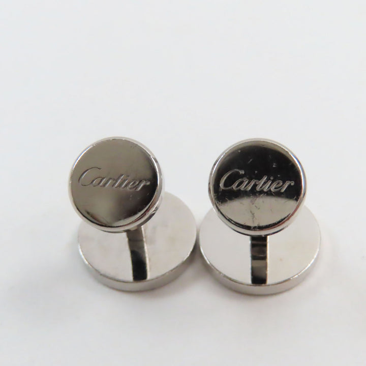 Cartier Cufflinks cufflinks Logo engraved round cufflinks Silver AG925 mens