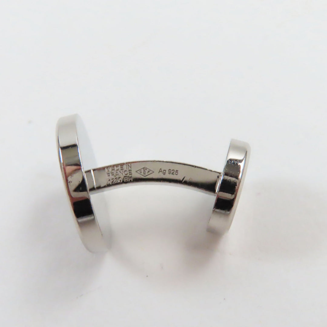 Cartier Cufflinks cufflinks Logo engraved round cufflinks Silver AG925 mens