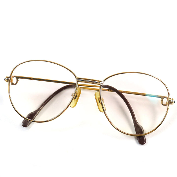 Cartier sunglasses Vintage Logo Metal Teardrop Prescription Lens Gold bordeaux