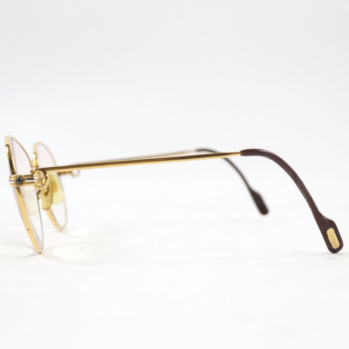Cartier sunglasses Vintage Logo Metal Teardrop Prescription Lens Gold bordeaux