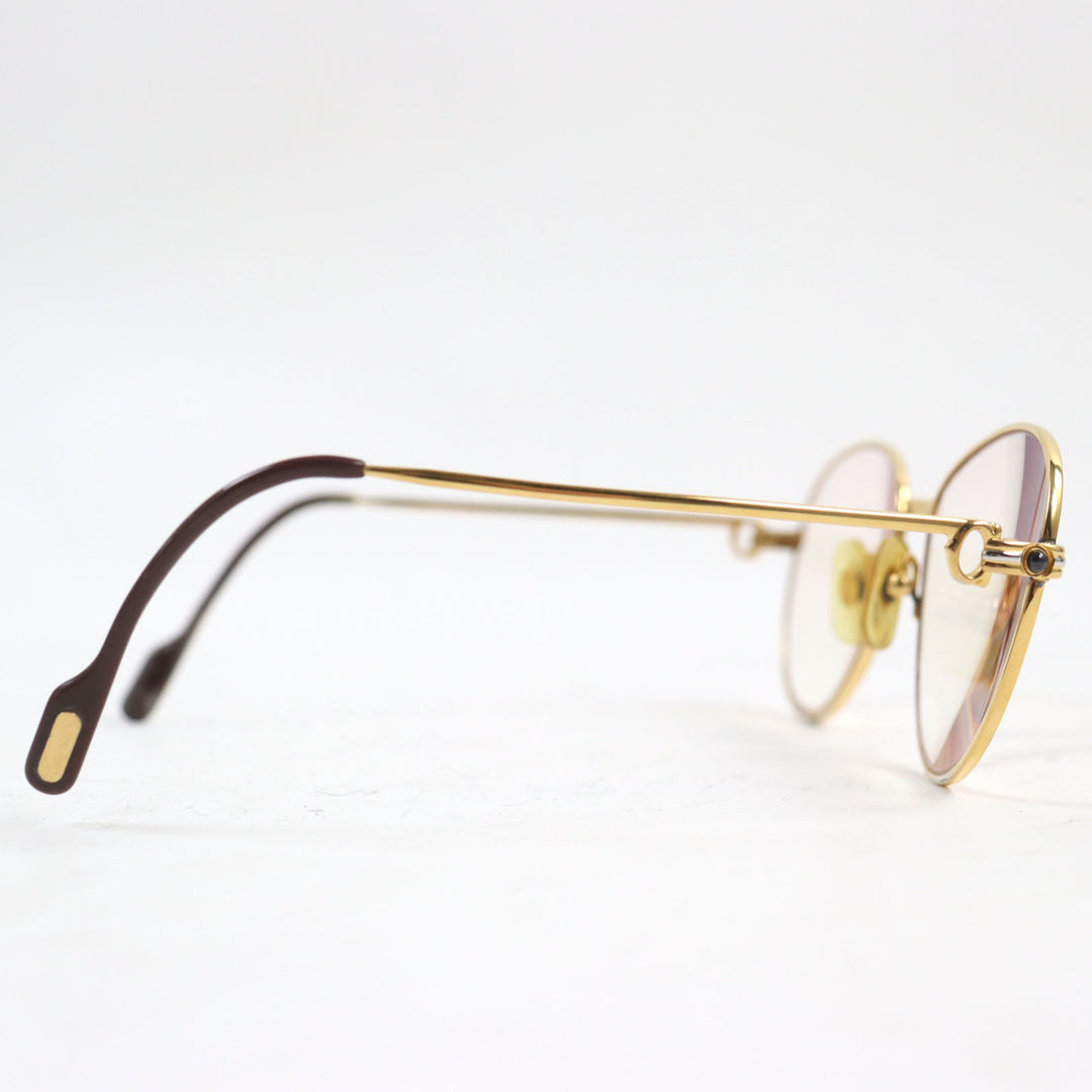 Cartier sunglasses Vintage Logo Metal Teardrop Prescription Lens Gold bordeaux