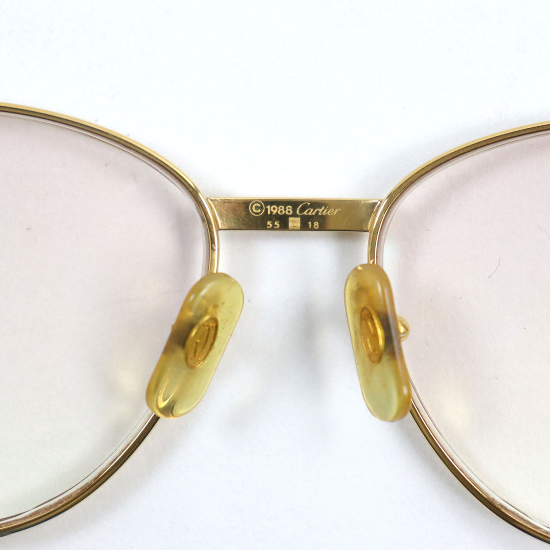 Cartier sunglasses Vintage Logo Metal Teardrop Prescription Lens Gold bordeaux