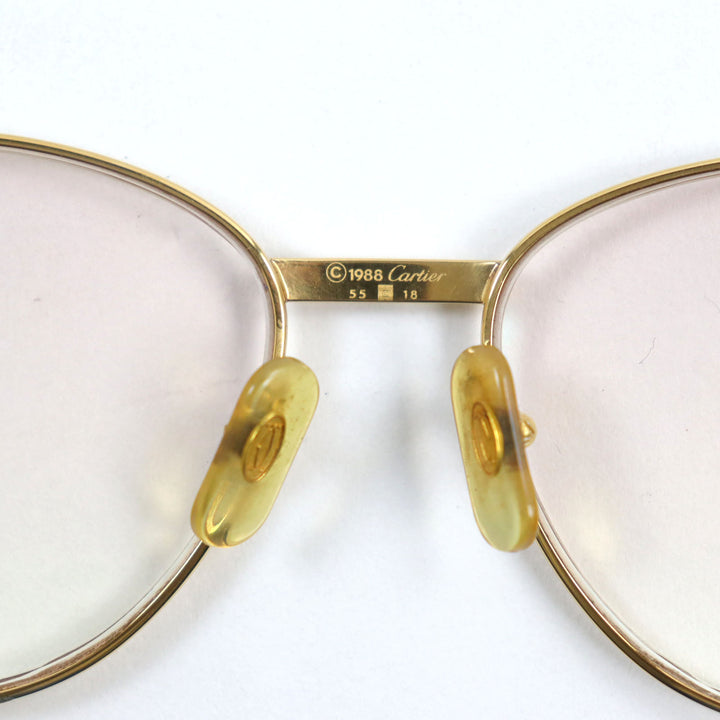 Cartier sunglasses Vintage Logo Metal Teardrop Prescription Lens Gold bordeaux