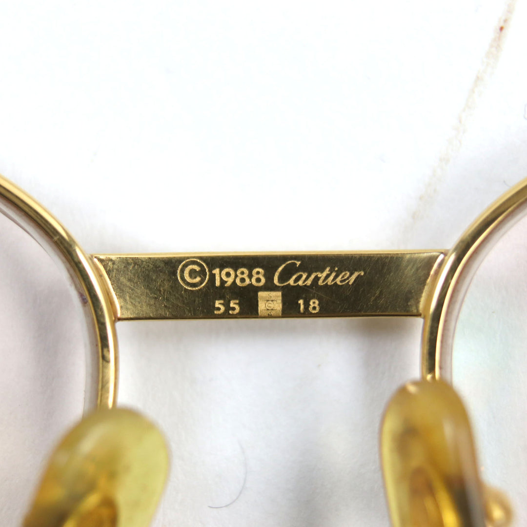 Cartier sunglasses Vintage Logo Metal Teardrop Prescription Lens Gold bordeaux