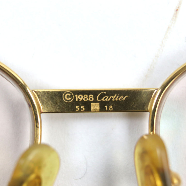 Cartier sunglasses Vintage Logo Metal Teardrop Prescription Lens Gold bordeaux