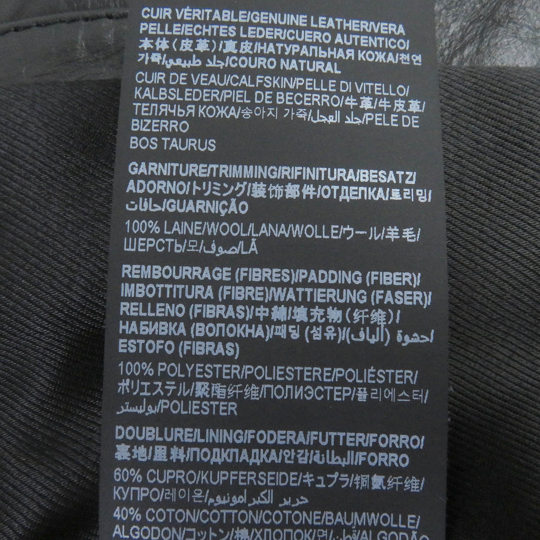 Discounted Excellent SAINT LAURENT PARIS leather jacket chevron stripe black mens 46 661008