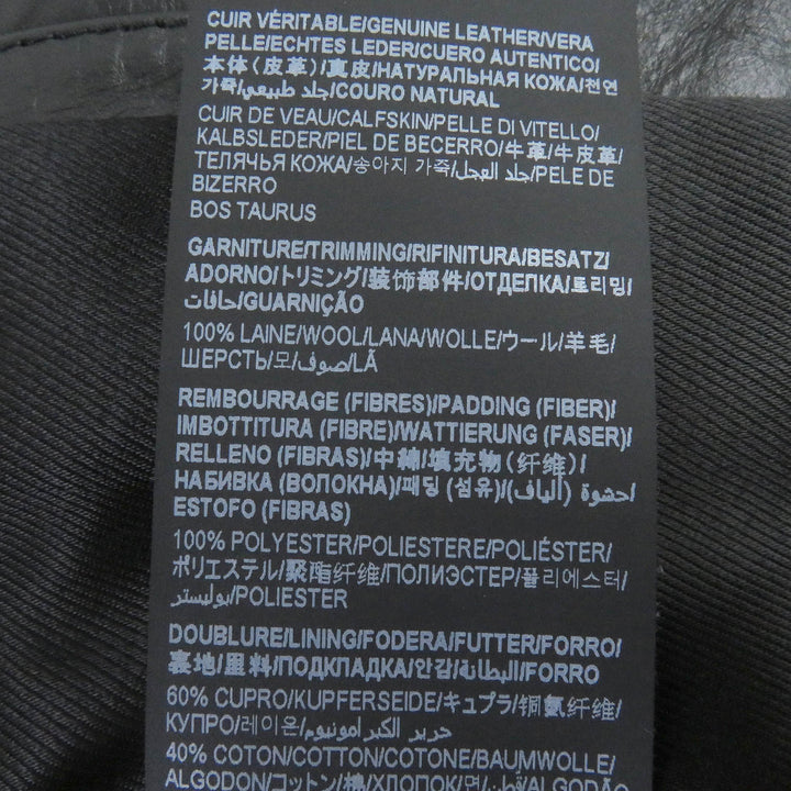 Discounted Excellent SAINT LAURENT PARIS leather jacket chevron stripe black mens 46 661008