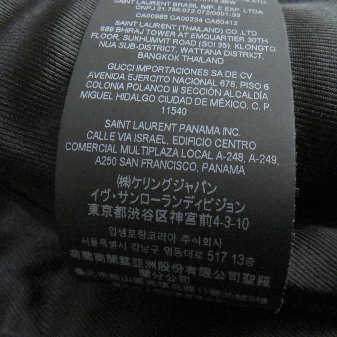 Discounted Excellent SAINT LAURENT PARIS leather jacket chevron stripe black mens 46 661008