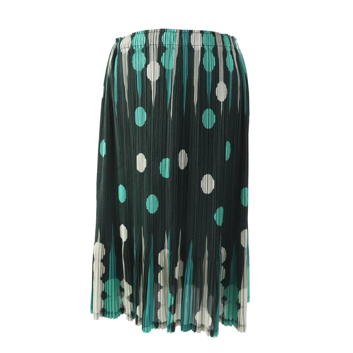 Excellent PLEATS PLEASE Pleated skirt Backgammon Dot Pattern green 5 PP73-JG615
