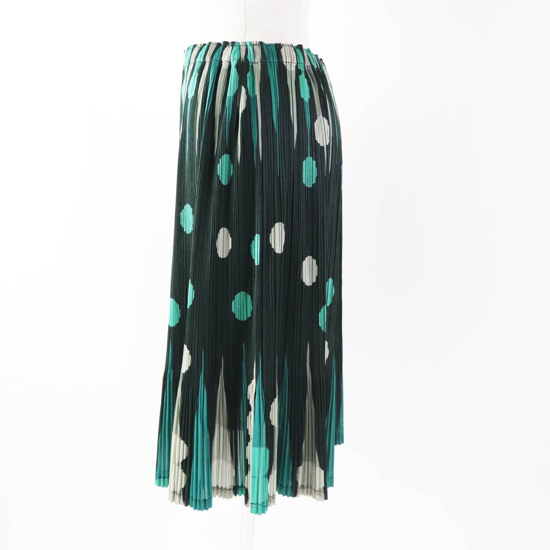 Excellent PLEATS PLEASE Pleated skirt Backgammon Dot Pattern green 5 PP73-JG615
