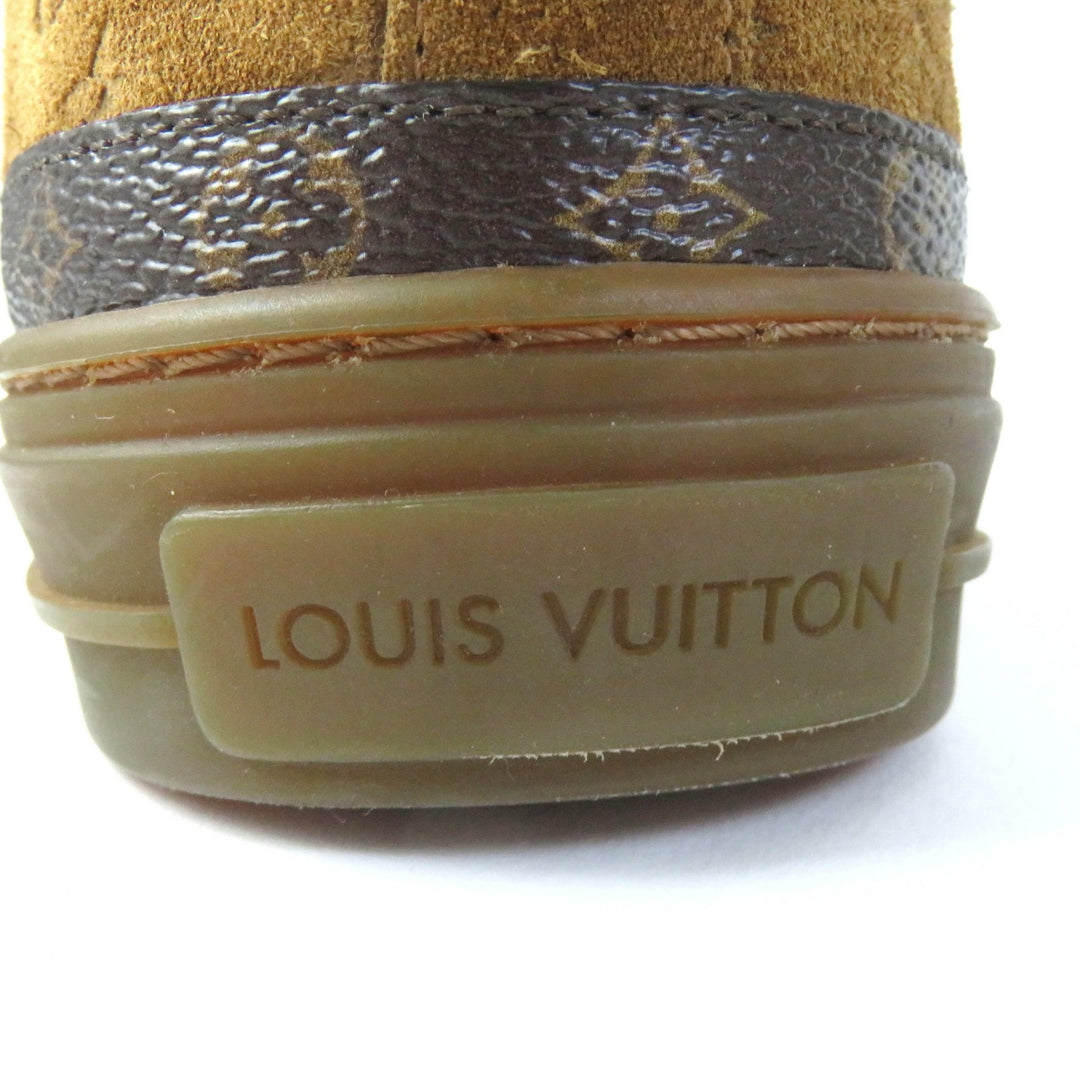 Excellent LOUIS VUITTON boots Monogram Pattern Mouton Camel Women 36