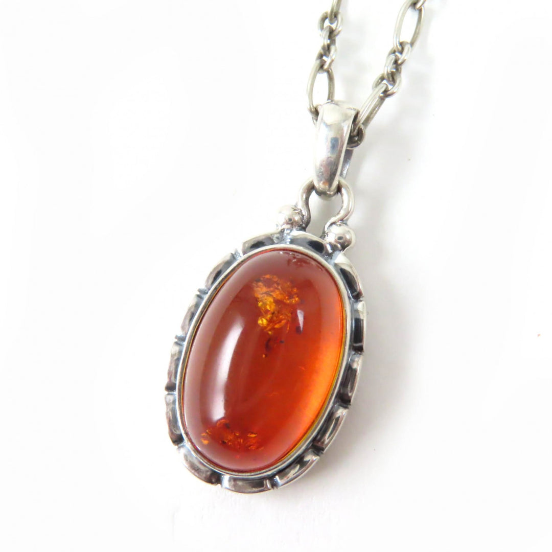 Discounted Great Georg Jensen Necklace 2001 Year Pendant Silver orange AG925 Women
