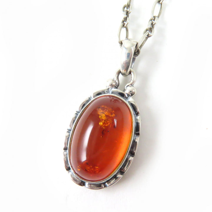 Discounted Great Georg Jensen Necklace 2001 Year Pendant Silver orange AG925 Women