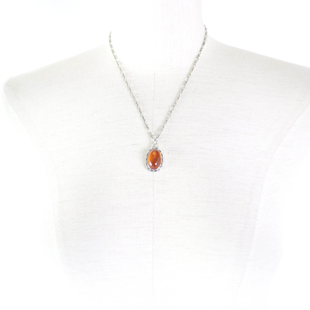 Discounted Great Georg Jensen Necklace 2001 Year Pendant Silver orange AG925 Women