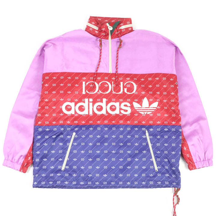 Discounted Excellent GUCCI×adidas Blouson Trefoil Hooded Anorak Parka multicolor mens 46
