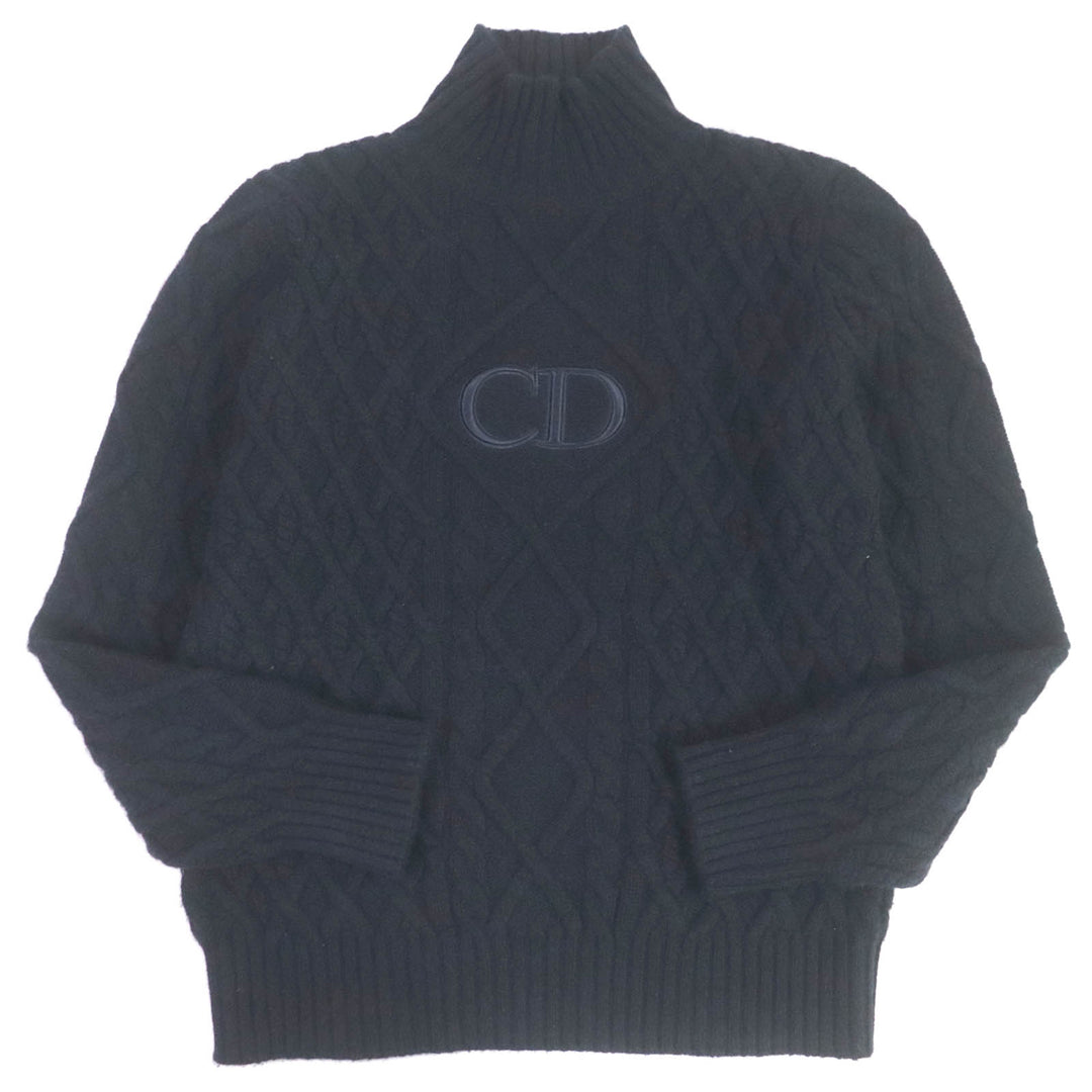 Excellent DIOR sweater CD logo embroidered cashmere mens M 113M616AT183