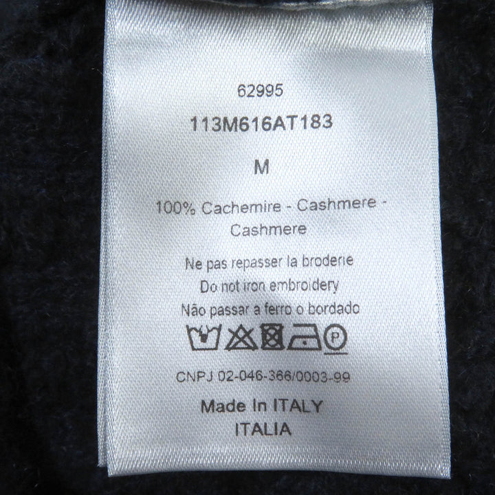 Excellent DIOR sweater CD logo embroidered cashmere mens M 113M616AT183