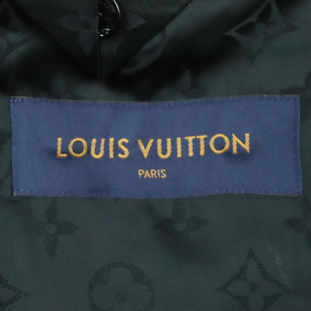 Excellent LOUIS VUITTON Chester coat Madras check monogram logo button mens 48