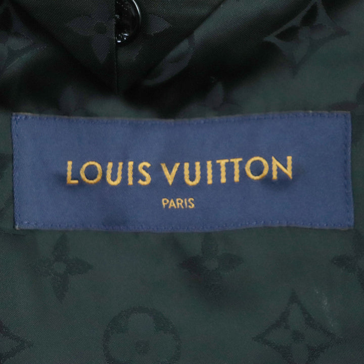 Excellent LOUIS VUITTON Chester coat Madras check monogram logo button mens 48