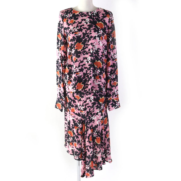 Discounted 
 Excellent MARNI two-piece set All-over print crew neck long sleeve top asymmetrical long skirt pink Rayon Women 36