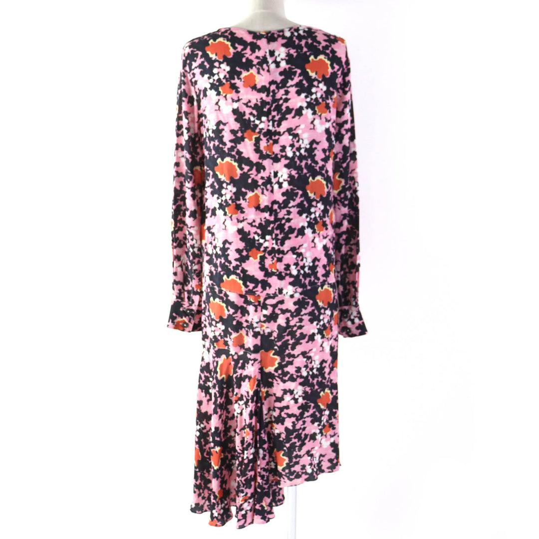 Discounted 
 Excellent MARNI two-piece set All-over print crew neck long sleeve top asymmetrical long skirt pink Rayon Women 36