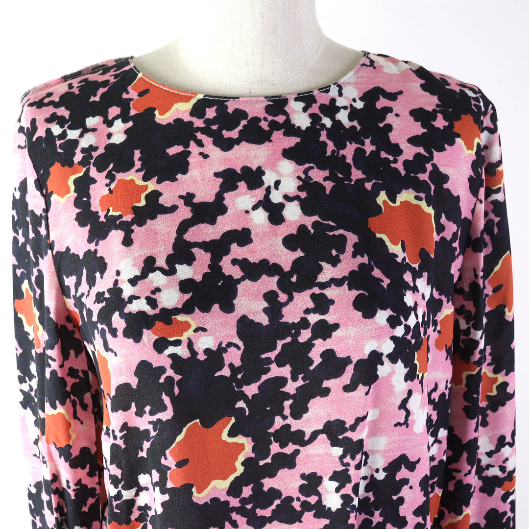 Discounted 
 Excellent MARNI two-piece set All-over print crew neck long sleeve top asymmetrical long skirt pink Rayon Women 36