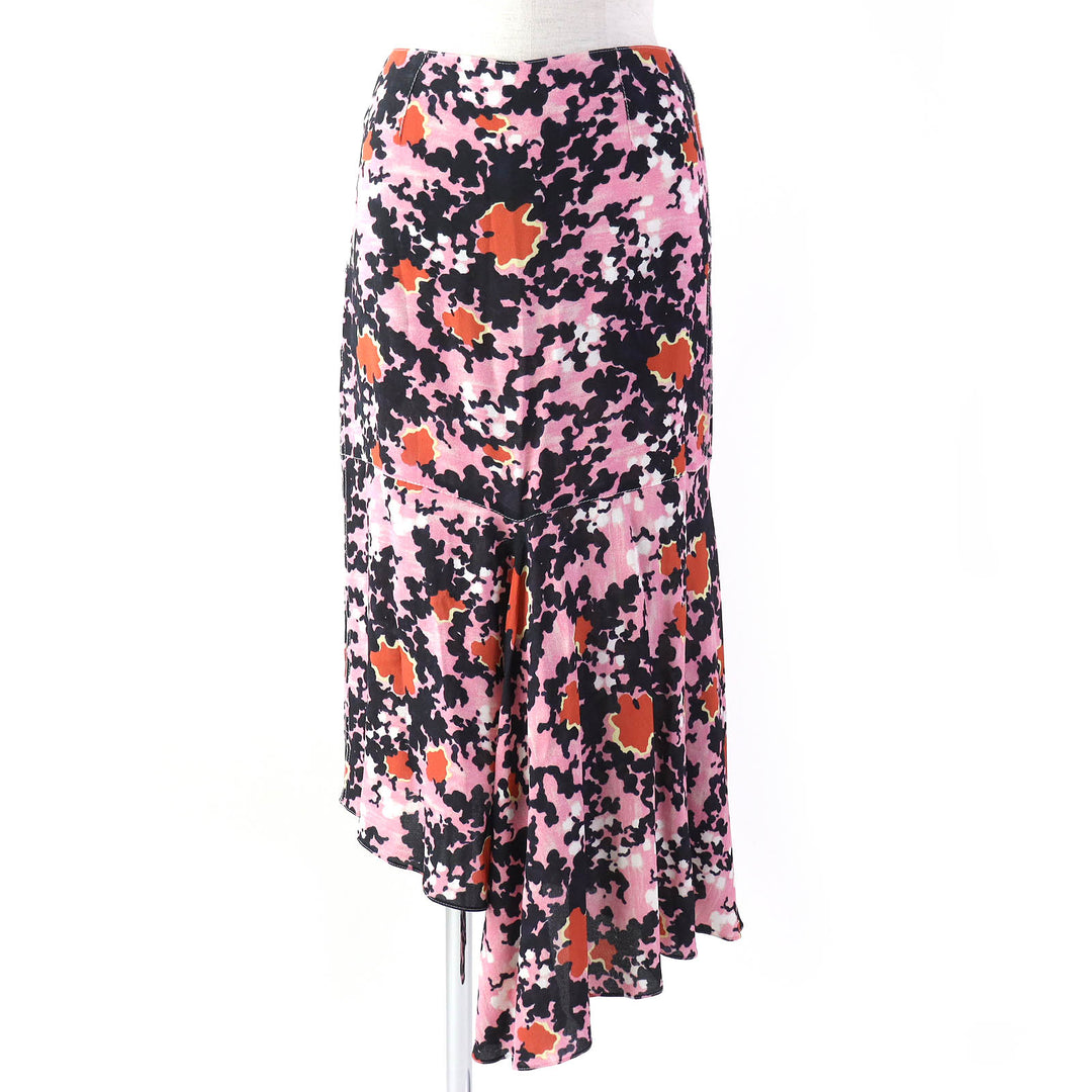 Discounted 
 Excellent MARNI two-piece set All-over print crew neck long sleeve top asymmetrical long skirt pink Rayon Women 36