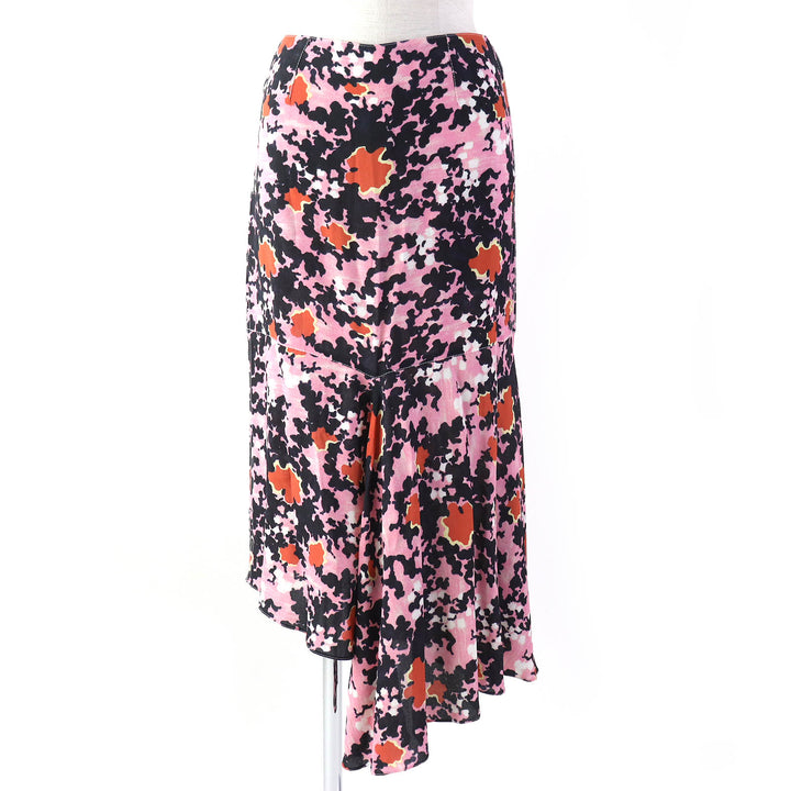 Discounted 
 Excellent MARNI two-piece set All-over print crew neck long sleeve top asymmetrical long skirt pink Rayon Women 36