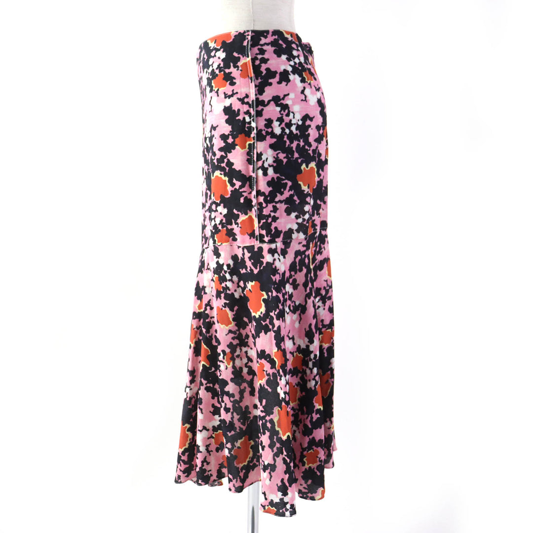 Discounted 
 Excellent MARNI two-piece set All-over print crew neck long sleeve top asymmetrical long skirt pink Rayon Women 36