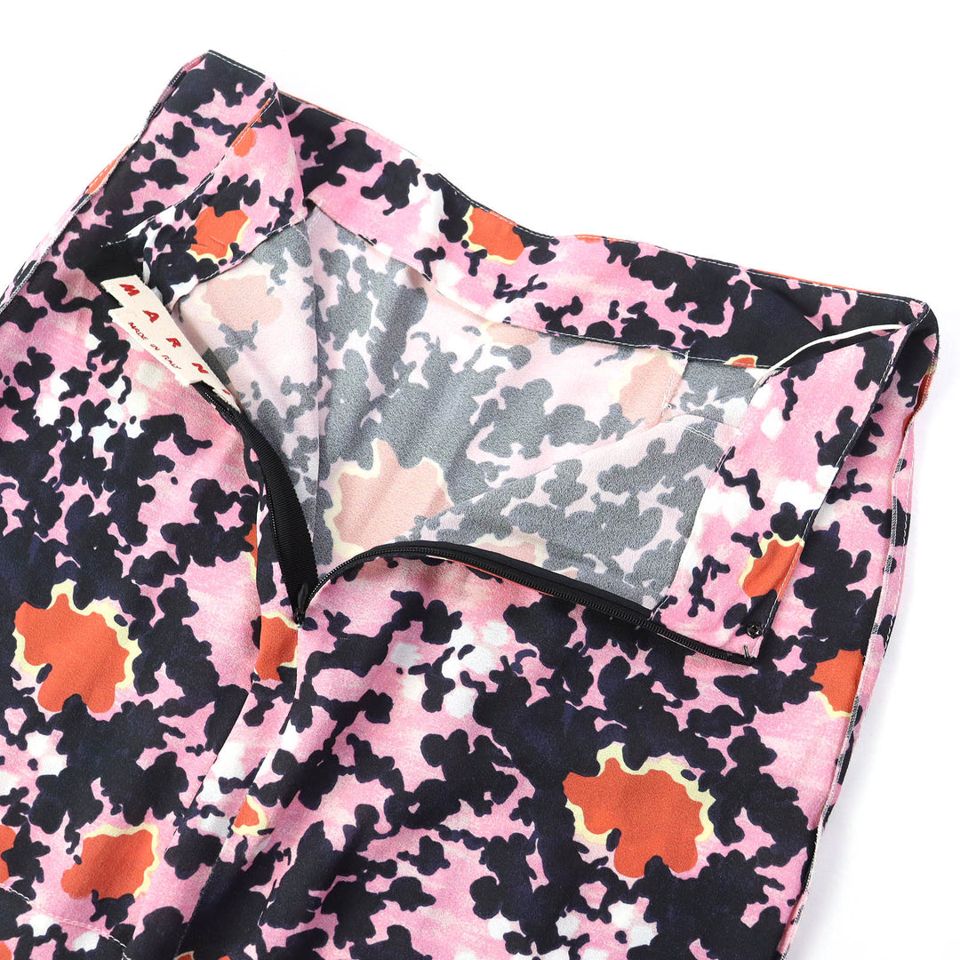 Discounted 
 Excellent MARNI two-piece set All-over print crew neck long sleeve top asymmetrical long skirt pink Rayon Women 36
