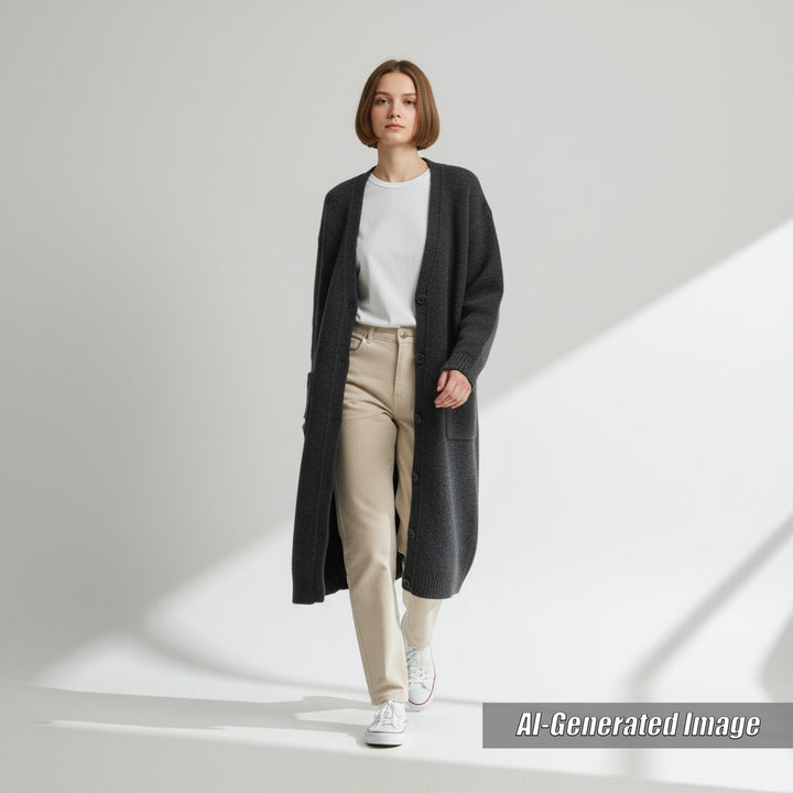 Excellent CELINE cardigan Phoebe Long Sleeve Knit cashmere M 2 5Q46/4206