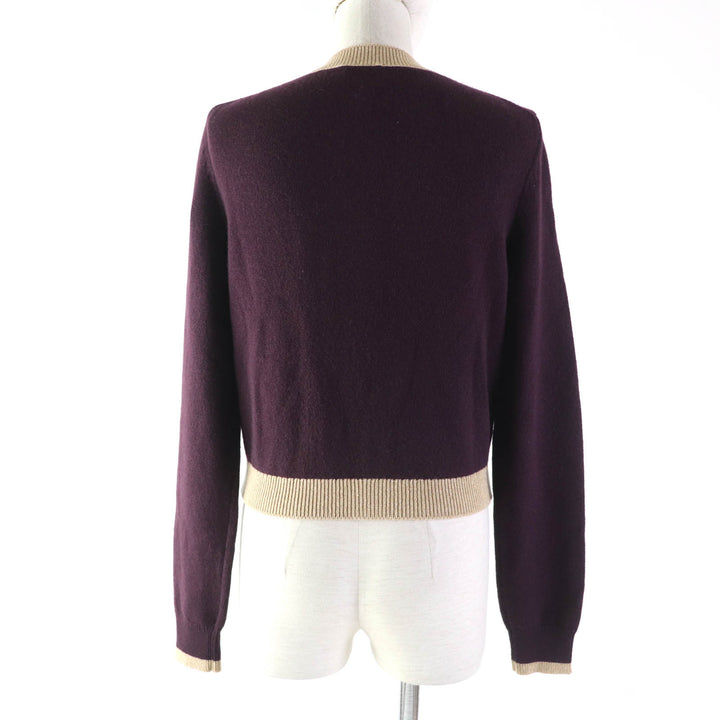 Discounted Pristine CHANEL cardigan With keyhole button PLUM cashmere Women 38 17A P57065