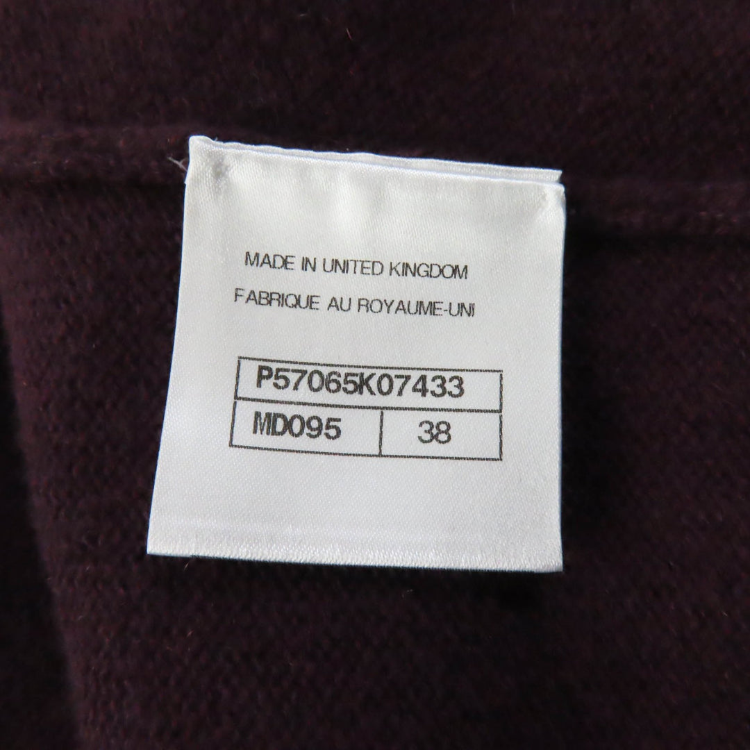 Discounted Pristine CHANEL cardigan With keyhole button PLUM cashmere Women 38 17A P57065