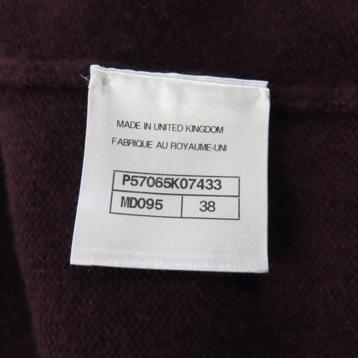 Discounted Pristine CHANEL cardigan With keyhole button PLUM cashmere Women 38 17A P57065
