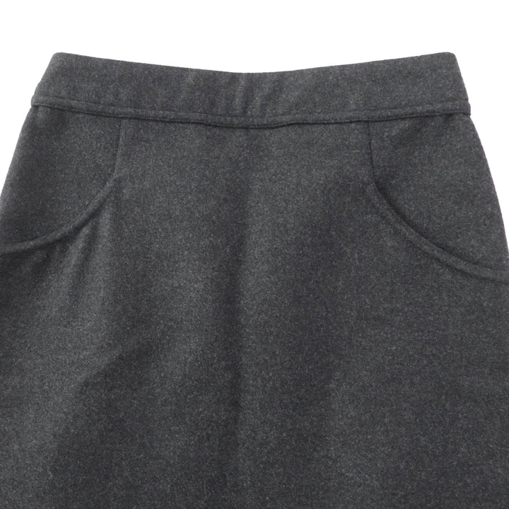 Excellent CHANEL skirt COCO Mark with metal buttons Dark gray 36 11A P41836