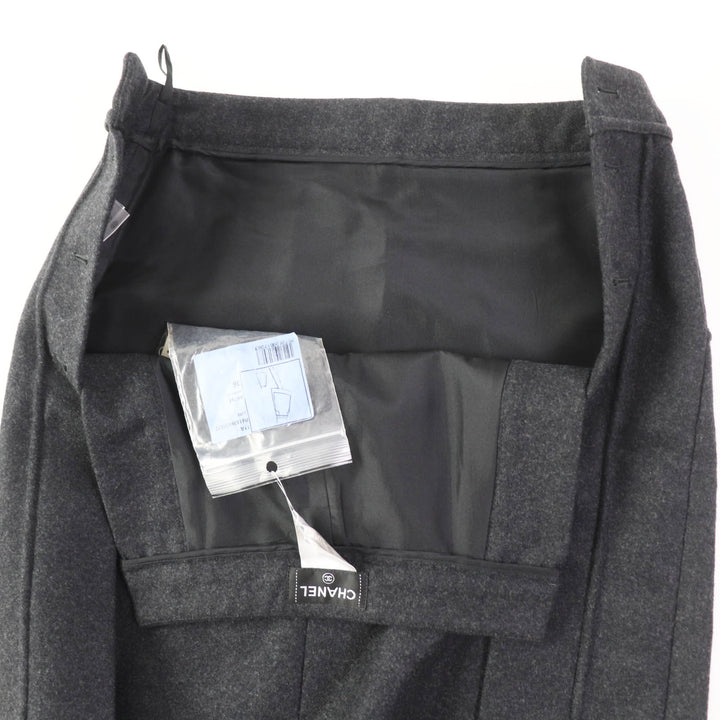 Excellent CHANEL skirt COCO Mark with metal buttons Dark gray 36 11A P41836