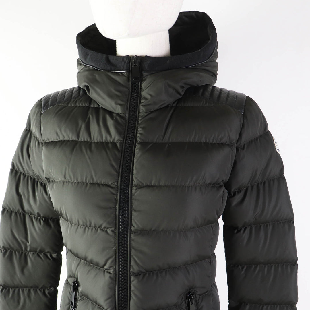 Great MONCLER down coat TALEVE Talev with leather detailing Dark khaki Women