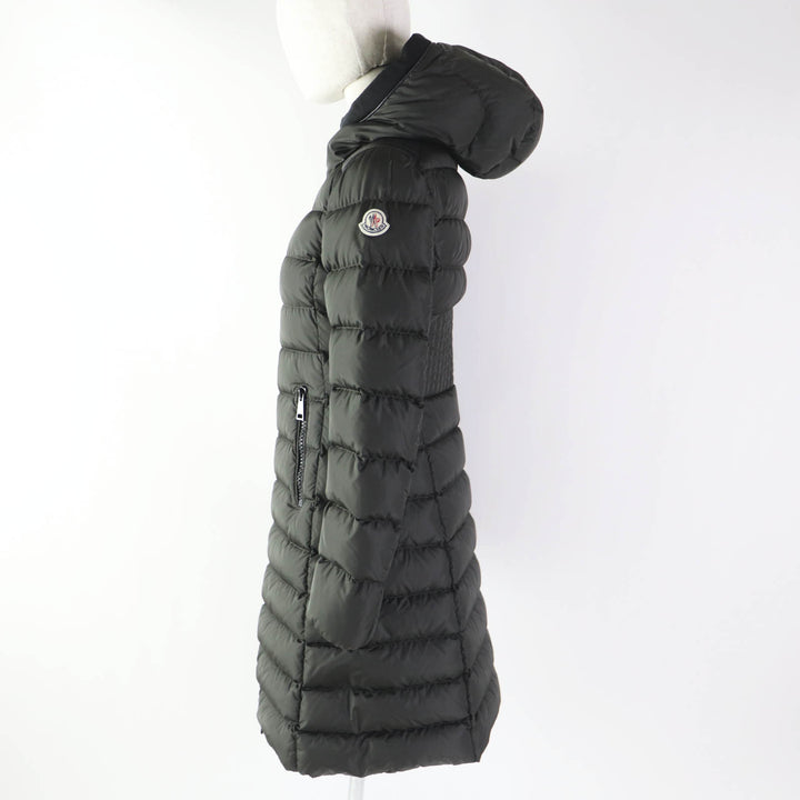 Great MONCLER down coat TALEVE Talev with leather detailing Dark khaki Women