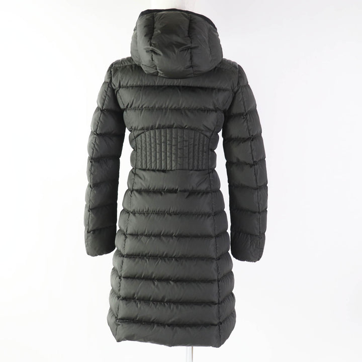 Great MONCLER down coat TALEVE Talev with leather detailing Dark khaki Women