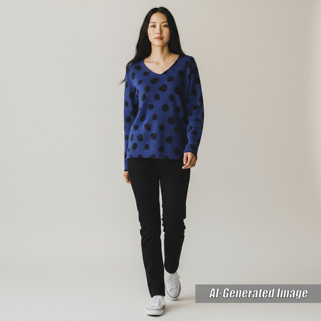 Discounted Great COMME des GARCONS COMME des GARCONS knit Polka dot print V-neck long