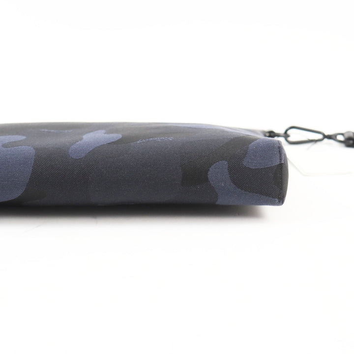 Pristine MULBERRY Clutch bag Camouflage Pattern Pouch Business Bag with Logo Navy leather mens RL5593